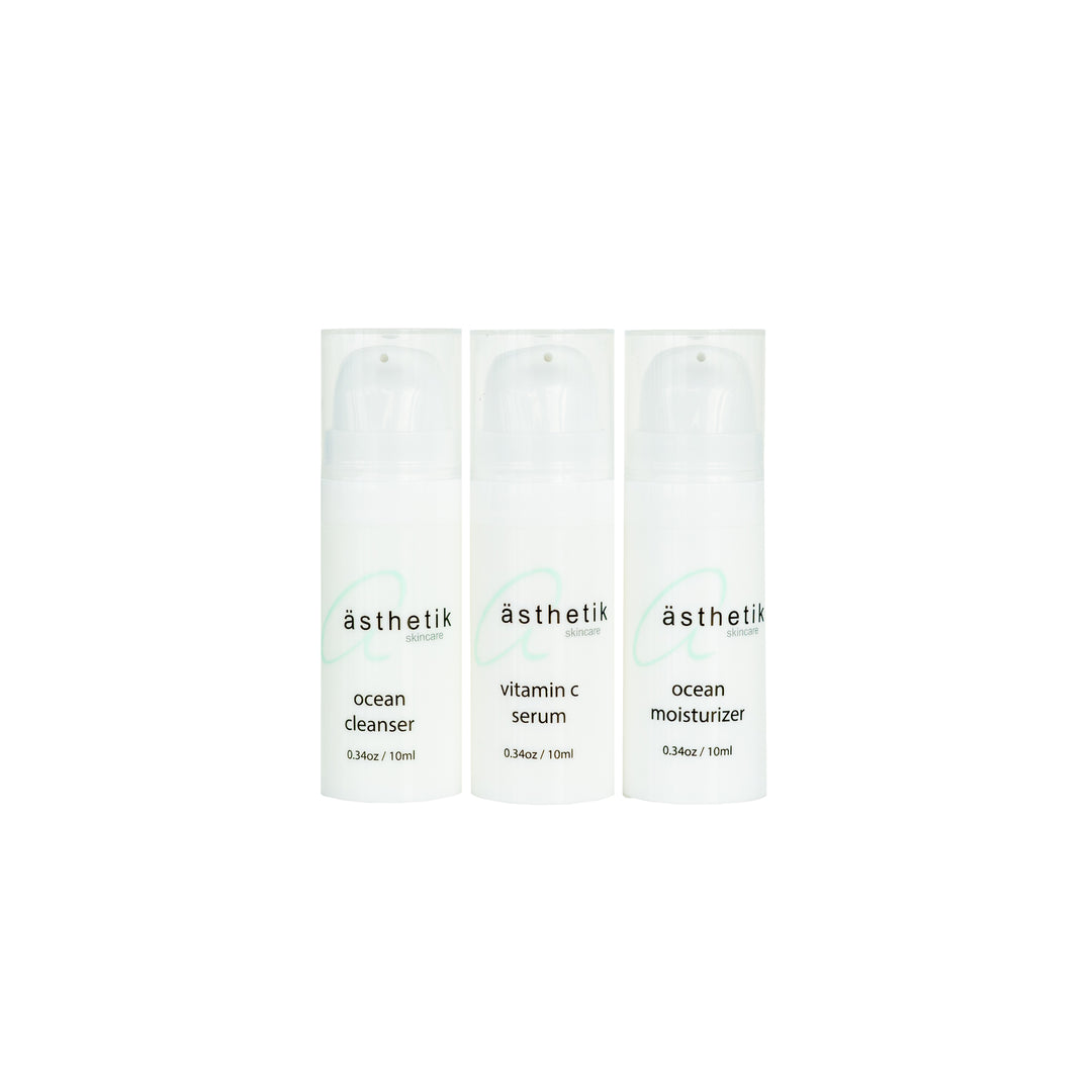 ästhetik skincare travel set | mini kit • TSA carry on size