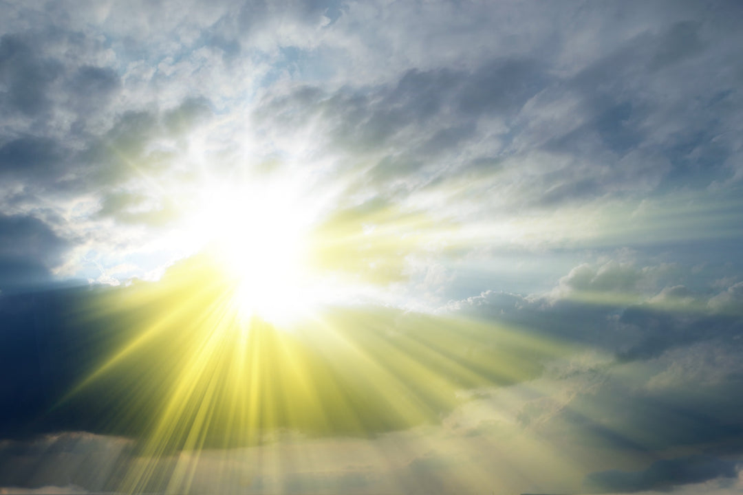 Rays of sunshine coming through the clouds