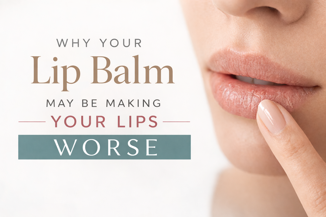 Close-up of dry lips illustrating why lip balm may be making your lips worse.