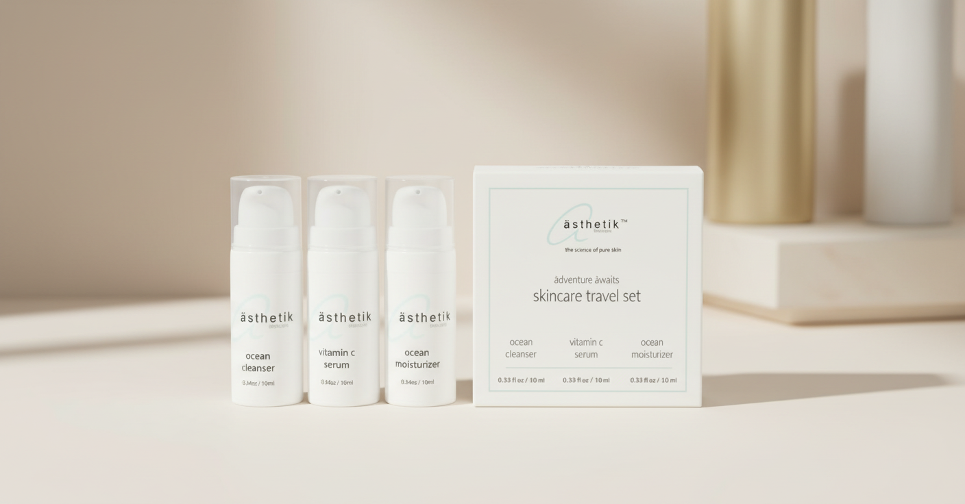 asthetik skincare tsa travel set