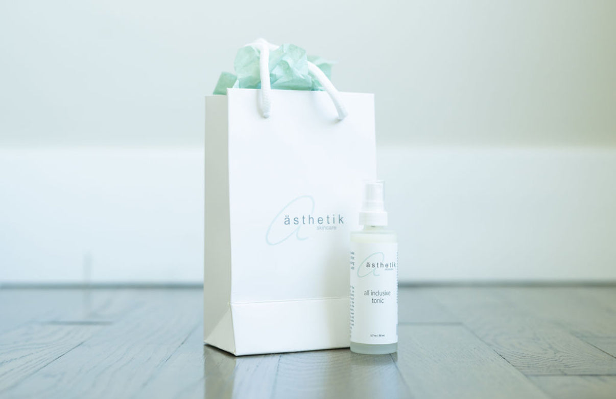 asthetik skincare tonic toner and gift bag