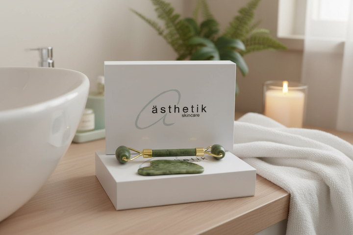 gua sha and jade roller set | facial tools