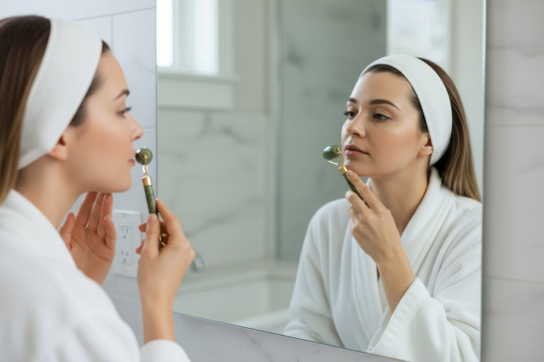 gua sha and jade roller set | facial tools