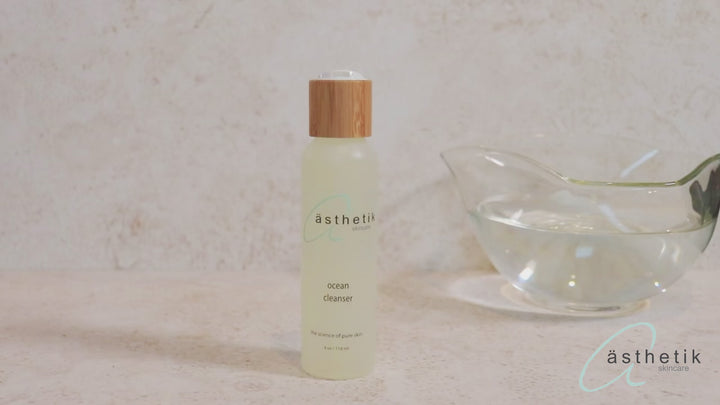 person using the ocean cleanser from asthetik skincare